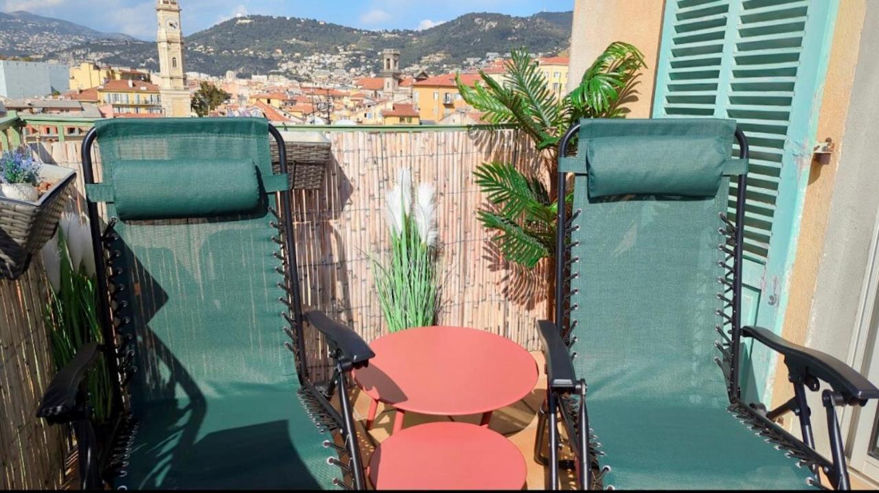 La Croix - F3, Terrasse Vue Panoramique, Vieux-Nice Old Town And Terrace Bagian luar foto