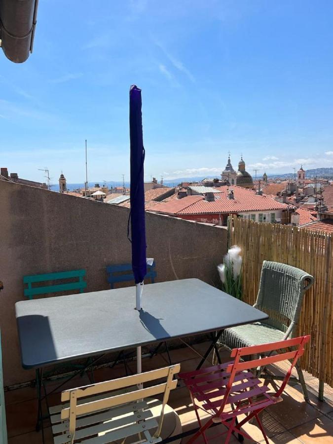 La Croix - F3, Terrasse Vue Panoramique, Vieux-Nice Old Town And Terrace Bagian luar foto